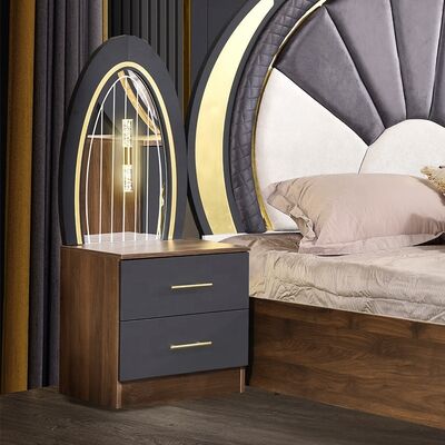 Ensembles de chambre de style turc Luxe taille roi Lit maison Chambre maîtresse Cadre en bois contemporain Ensemble complet de meubles de chambre moderne