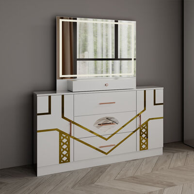 Ensemble de meubles de chambre à coucher de luxe en bois de taille Queen Size, lit King Size double en cuir au design moderne, armoire et commode, ensemble complet
