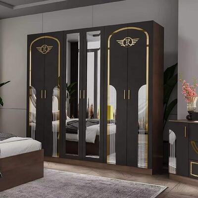 Ensemble de meubles de chambre moderne turc en gros Ensemble complet de 5 pièces de taille roi Chambre de couchée Cadre en bois Ensemble de meubles de chambre