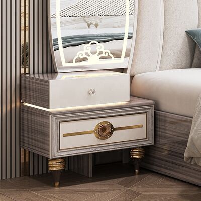 Ensemble de meubles de chambre à coucher moderne de grande taille luxueux éclairé Tête de lit double Ensemble de lit en bois cadre complet maison turque master ensemble de chambre à coucher