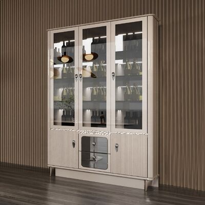 Ensembles De Salle a Manger Complete Dining Room Furniture Home Wooden Modern Luxury Sideboard Wine Cabinet Dining Table Set