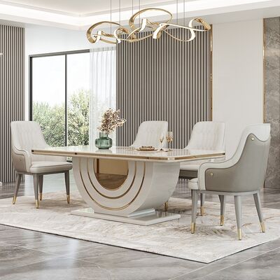 Luxury Royal Complete Dining Room Sets Furniture Home Restaurant Rectangle Wooden Modern Dining Table Set 6 Seater with Chairs