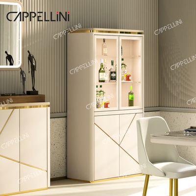 Entrepôt en bois moderne simple Salle de séjour Étagère à vin Maison Meubles Salle à manger Bar Luxe Armoire à vin en bois Avec écran en verre