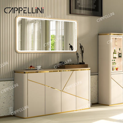 Magasin en bois moderne de luxe Salle de séjour Armoires maison Meubles Dining Buffet Armoire de bureau en bois Avec miroir