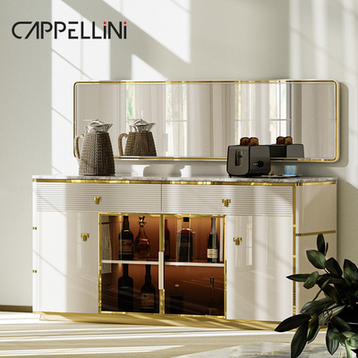 Design moderne Cuisine Table d'appoint Buffet Cabinet Salle à manger Accueil Meubles de luxe Entrepôt Table d'appoint en bois avec miroir